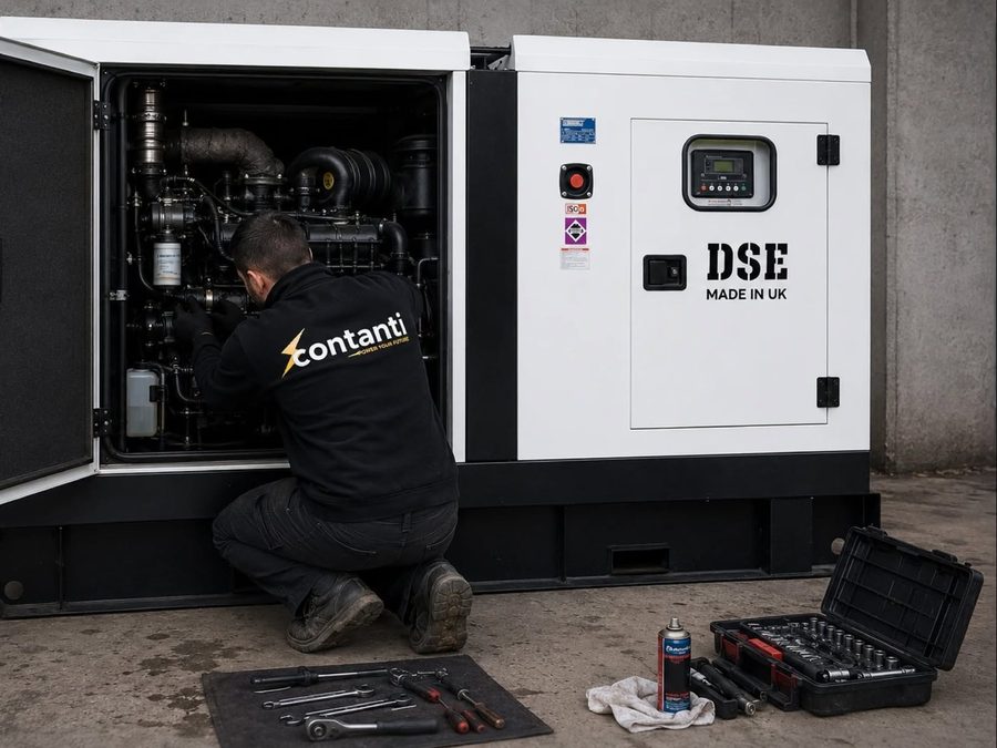 Teknik i Contanti duke servisuar gjeneratorin